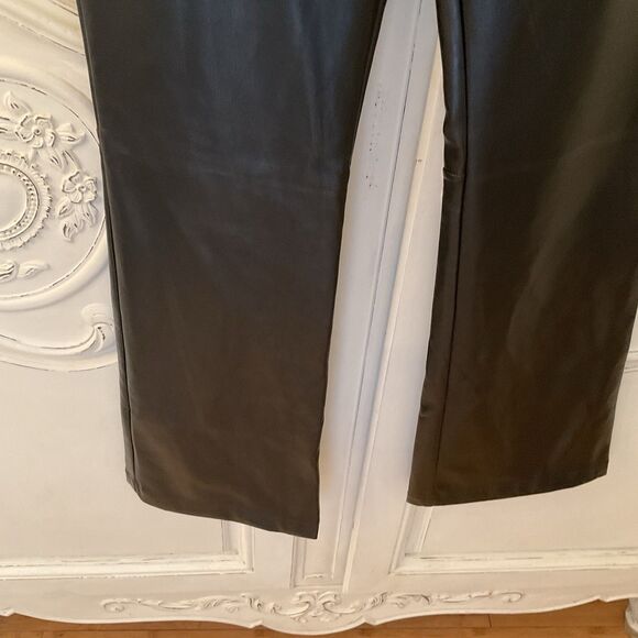 Lulus City Status Pants Women's XS Black Vegan Leather Hi Rise Bootcut NWT - Picture 13 of 16